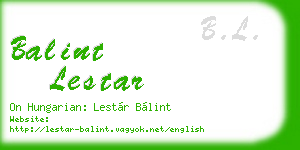 balint lestar business card