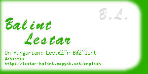 balint lestar business card
